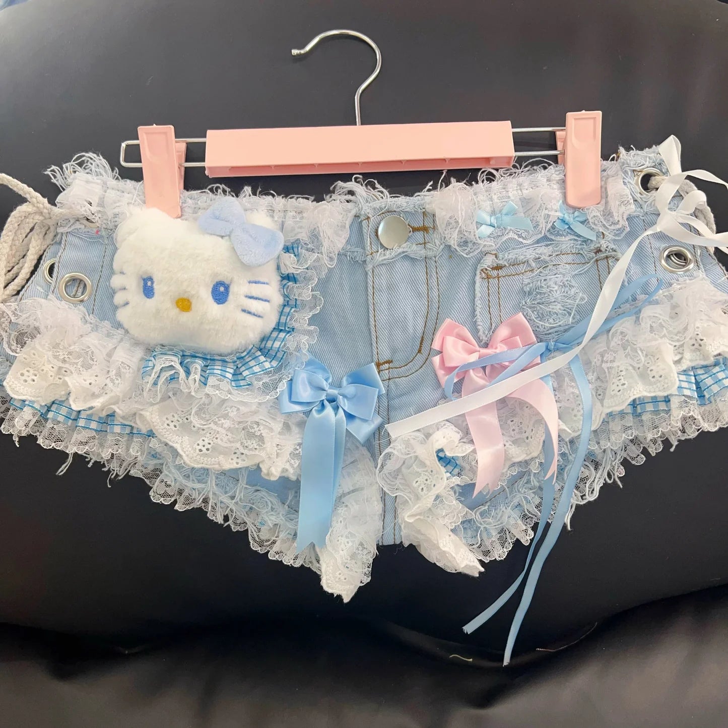 Handmade Sweet Lace Denim Shorts