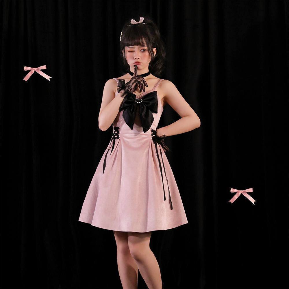 Velvet Sweetheart Suspender Dress