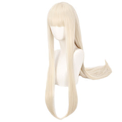 Milk-Golden Anime Bangs Wig – Soft Golden Blonde Cosplay Hairpiece