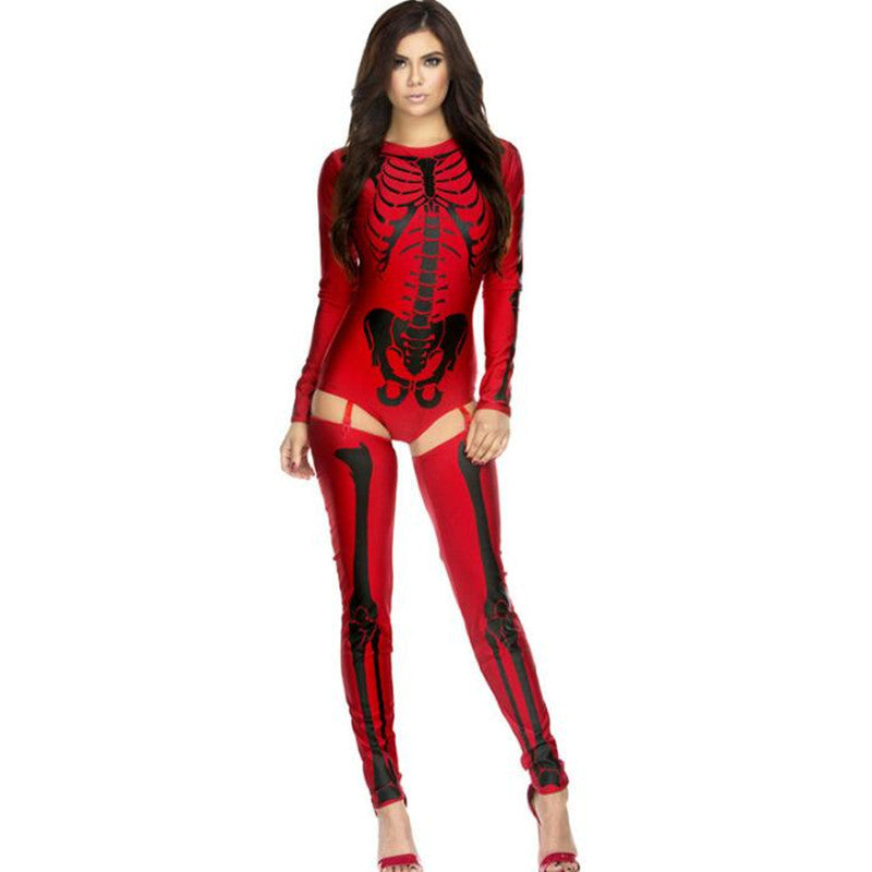  Skull Zombie Cosplay Costume – Halloween Horror Chic
