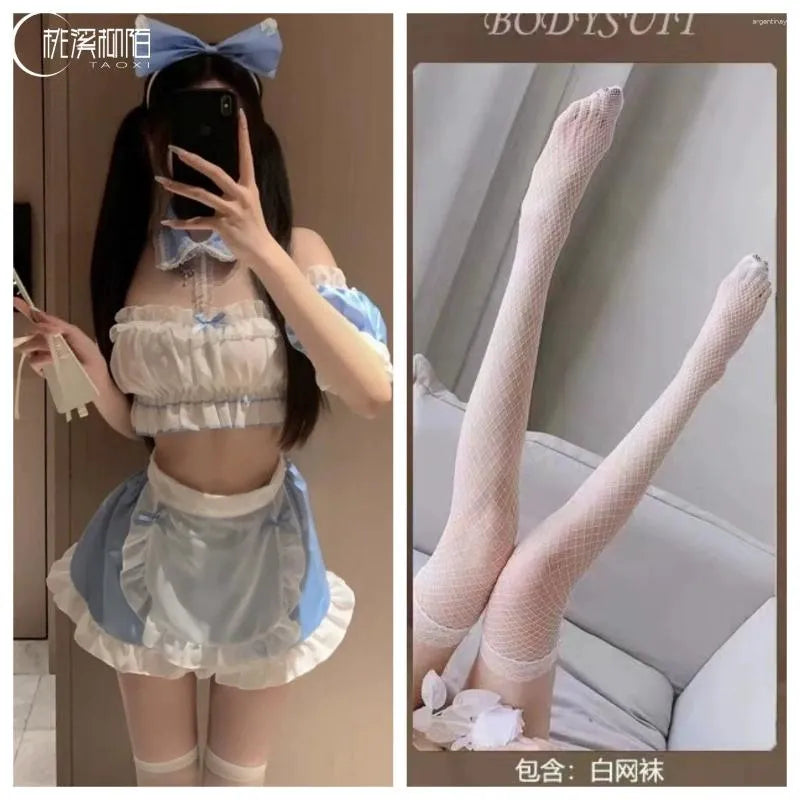 Cute Blue Maid Lingerie Costume Set