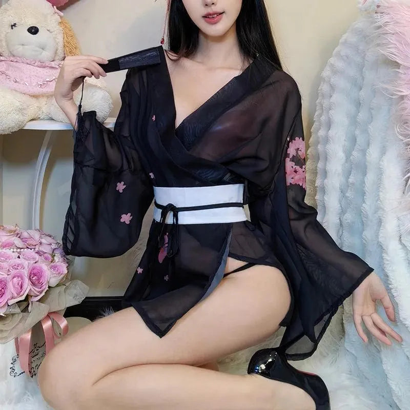 Japanese Kimono Bathrobe Lingerie for Curves