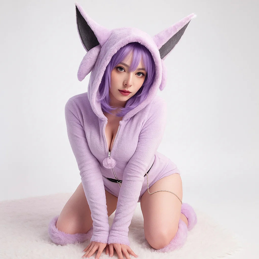 Espeon-Inspired Cosplay Bodysuit – Magical & Adorably Bold!