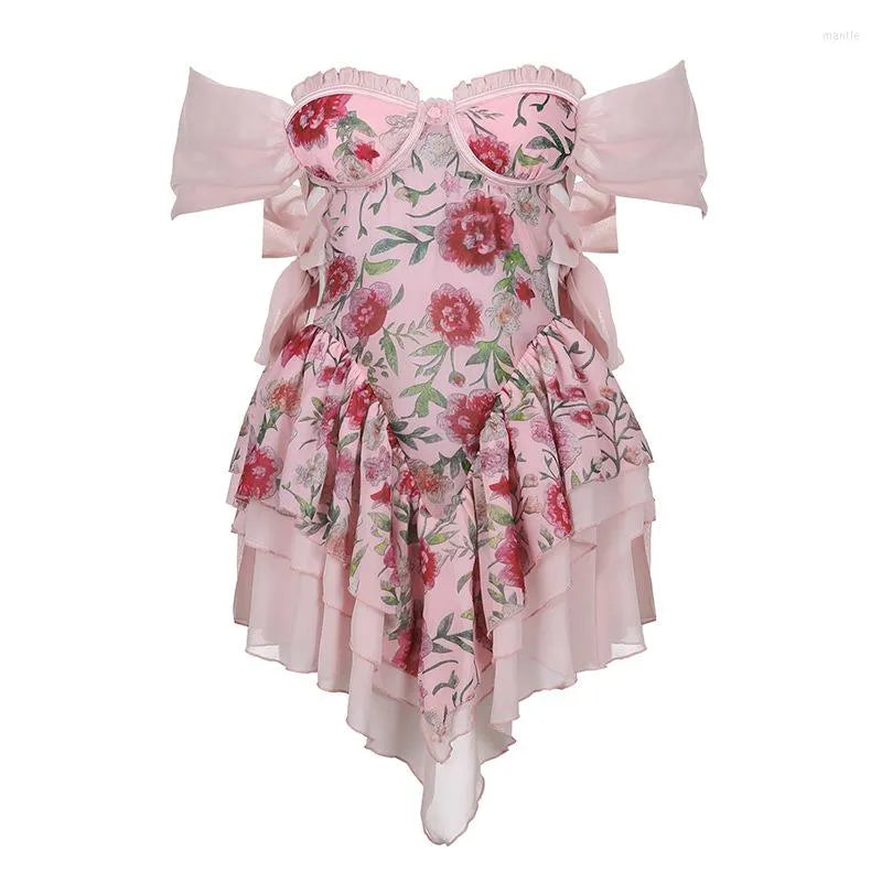 Cherry Dot Y2K Floral Suspender Mini