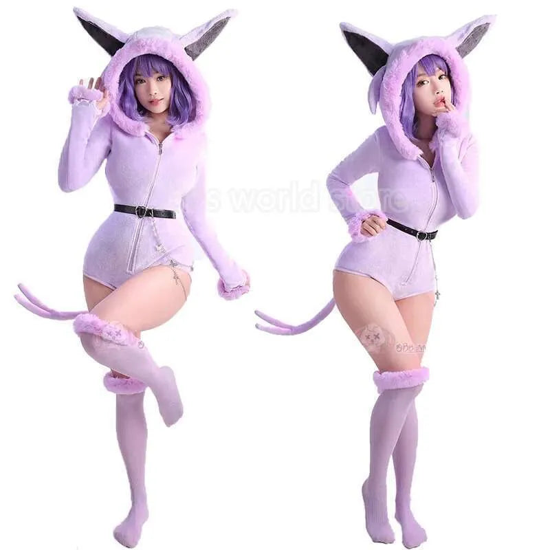 Espeon-Inspired Cosplay Bodysuit – Magical & Adorably Bold!