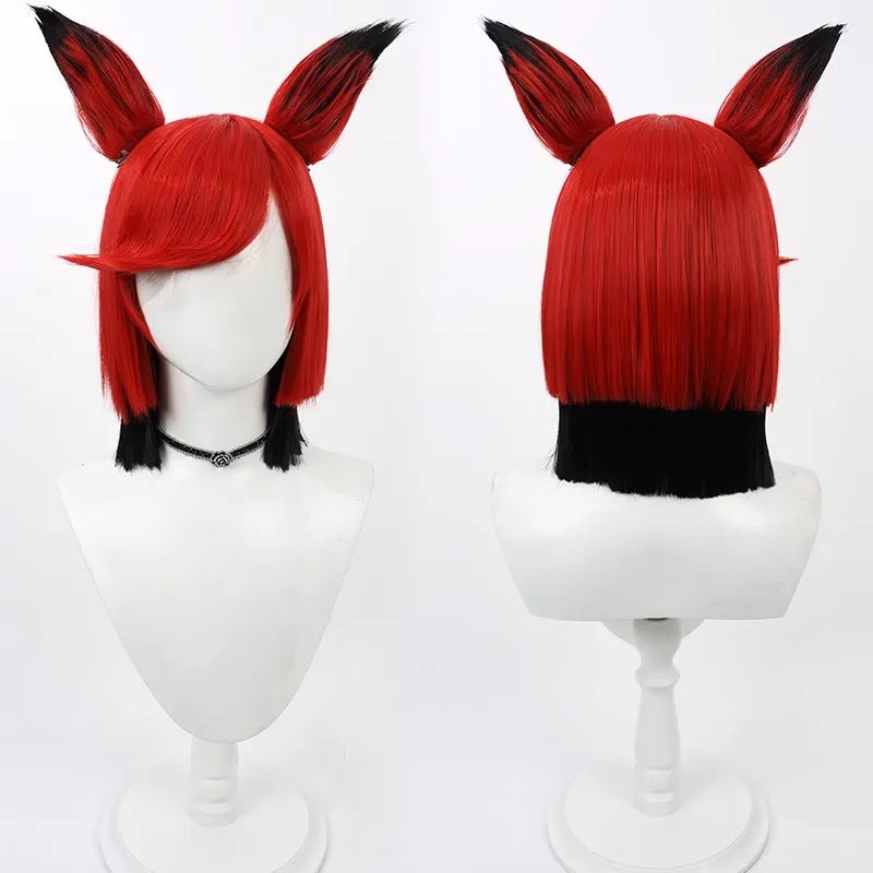 Alastor “Radio Demon” Cosplay Wig – Sinister Red & Black Broadcast Hair