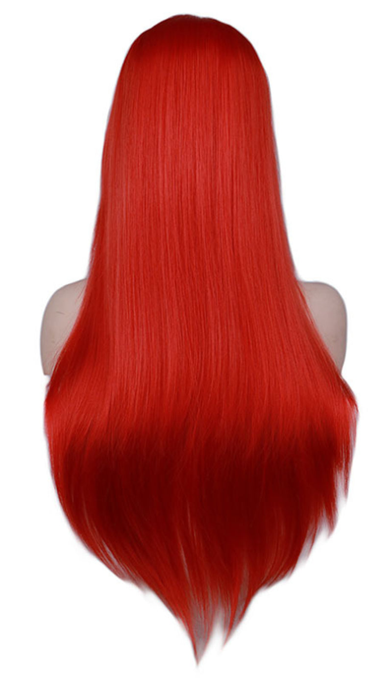 Light Pink Silk Straight Wig – High-Temp Bangs for Chic Cross-Border Fashion