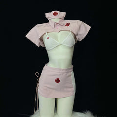 Pink Nurse Cosplay Lingerie Set – Sexy Role Play Costume with headband