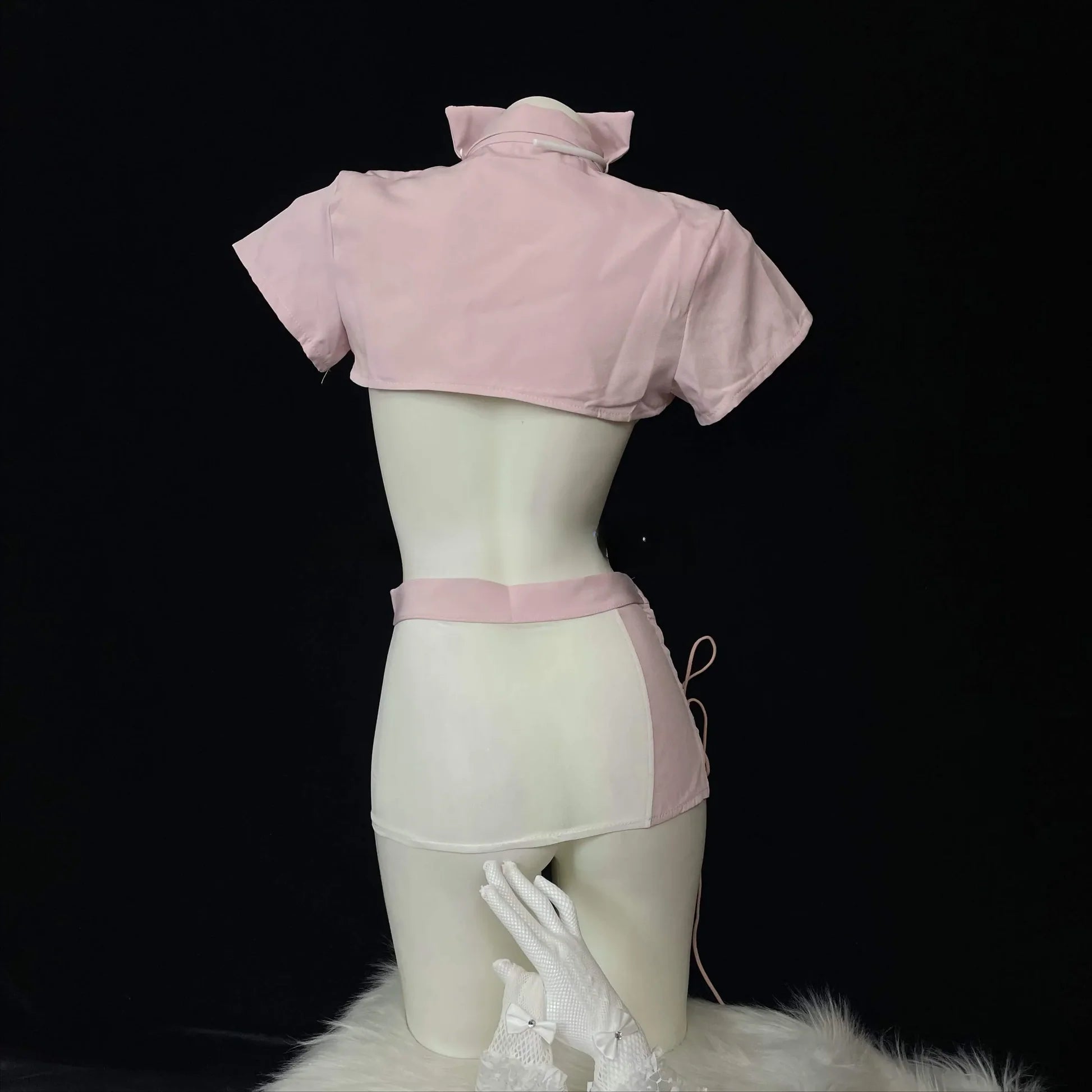 Pink Nurse Cosplay Lingerie Set – Sexy Role Play Costume with headband