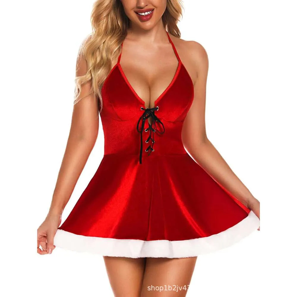 Shanshi Festive Bunny Girl Cosplay Costume – Flirty Christmas Roleplay Dress (Large