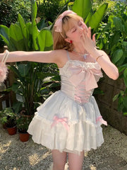 Pink Fairy Tie-Front Camisole Mini Dress