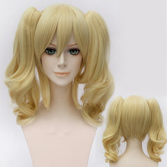 Golden Yellow Curly Cosplay Wig – Full Headgear for European & American Anime Styles