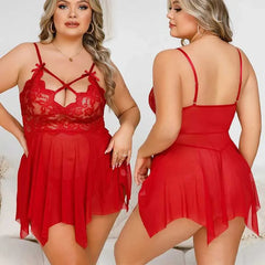 Sexy Tulle Babydoll Dress for Curvy Women