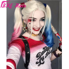 Blonde-to-Pastel Ombre Lace Front Wig – Long Heat-Resistant Blue & Pink Waves