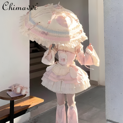 Kawaii Pink Doll High-Waist Lolita Mini