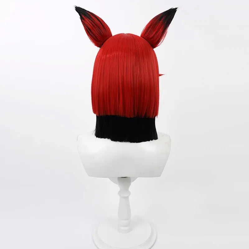 Alastor “Radio Demon” Cosplay Wig – Sinister Red & Black Broadcast Hair