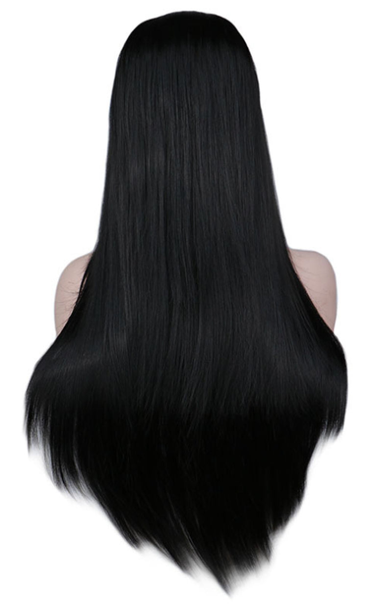Light Pink Silk Straight Wig – High-Temp Bangs for Chic Cross-Border Fashion
